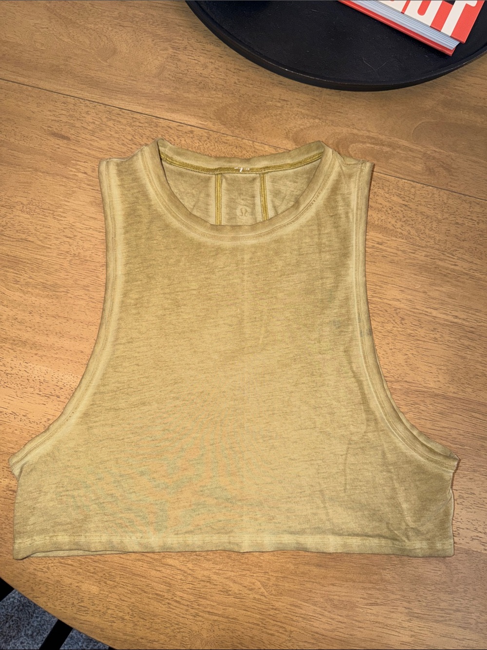 Lululemon Sleeveless Crop Tank Top - Light Olive - Picture 1 of 2